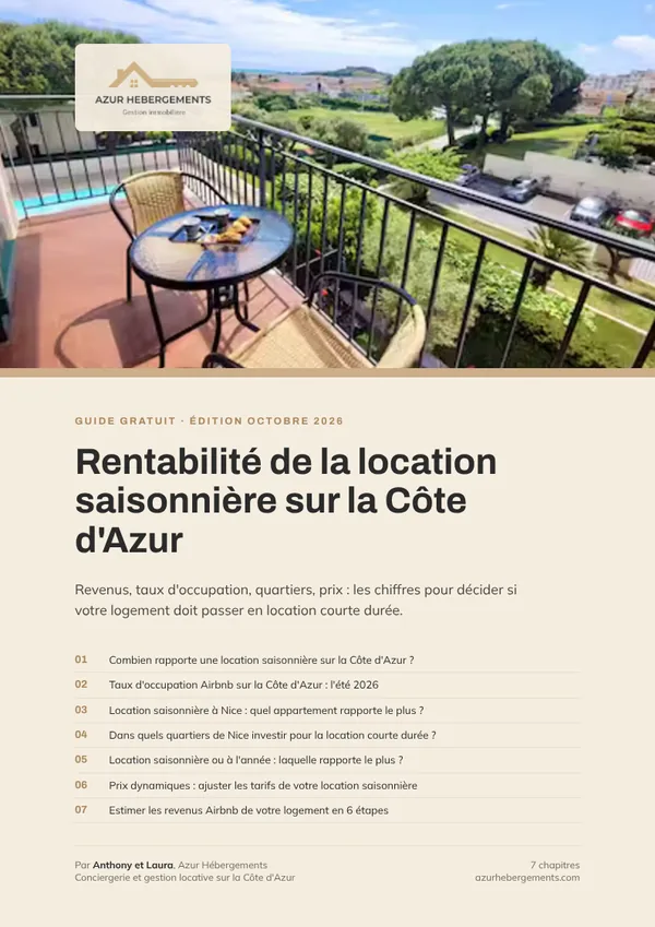 Couverture du guide « Rentabilité de la location saisonnière sur la Côte d'Azur »